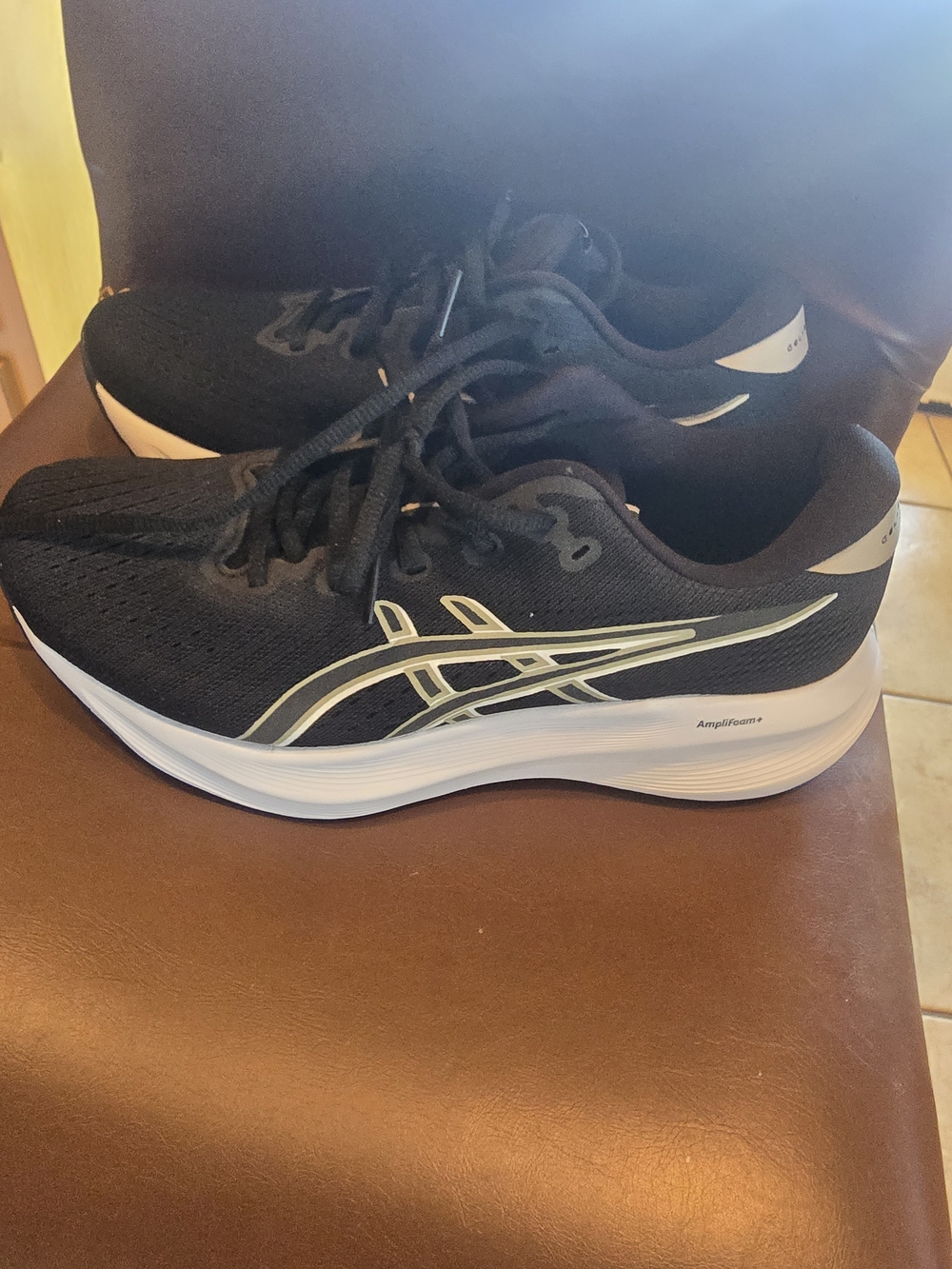 ASICS Black Running Shoes with White Sole